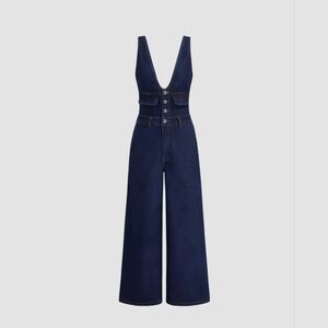 Women's Dark Blue Denim Jumpsuit